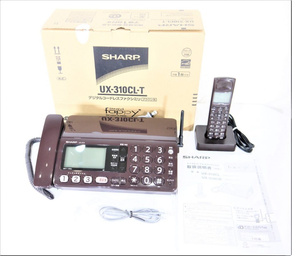 SHARP シャープ 子機1台タイプ コードレス電話機FAX fappy UX-310CL-Ｔ