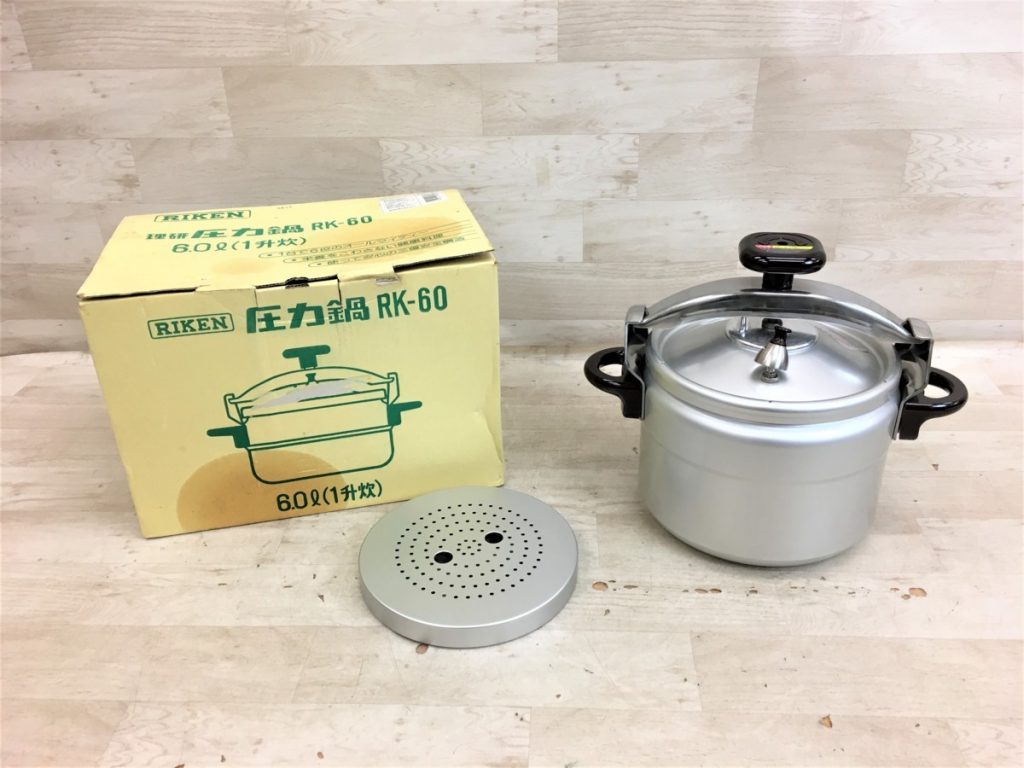 RIKEN 圧力鍋 RK-60 6.0L 1升炊き 家庭用 設計仕様圧力 0.8kg/cm2 時短 