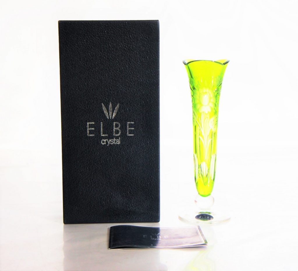 ELBE Crystal エルベクリスタル クリスタルガラス 硝子 花瓶 フラワー ...
