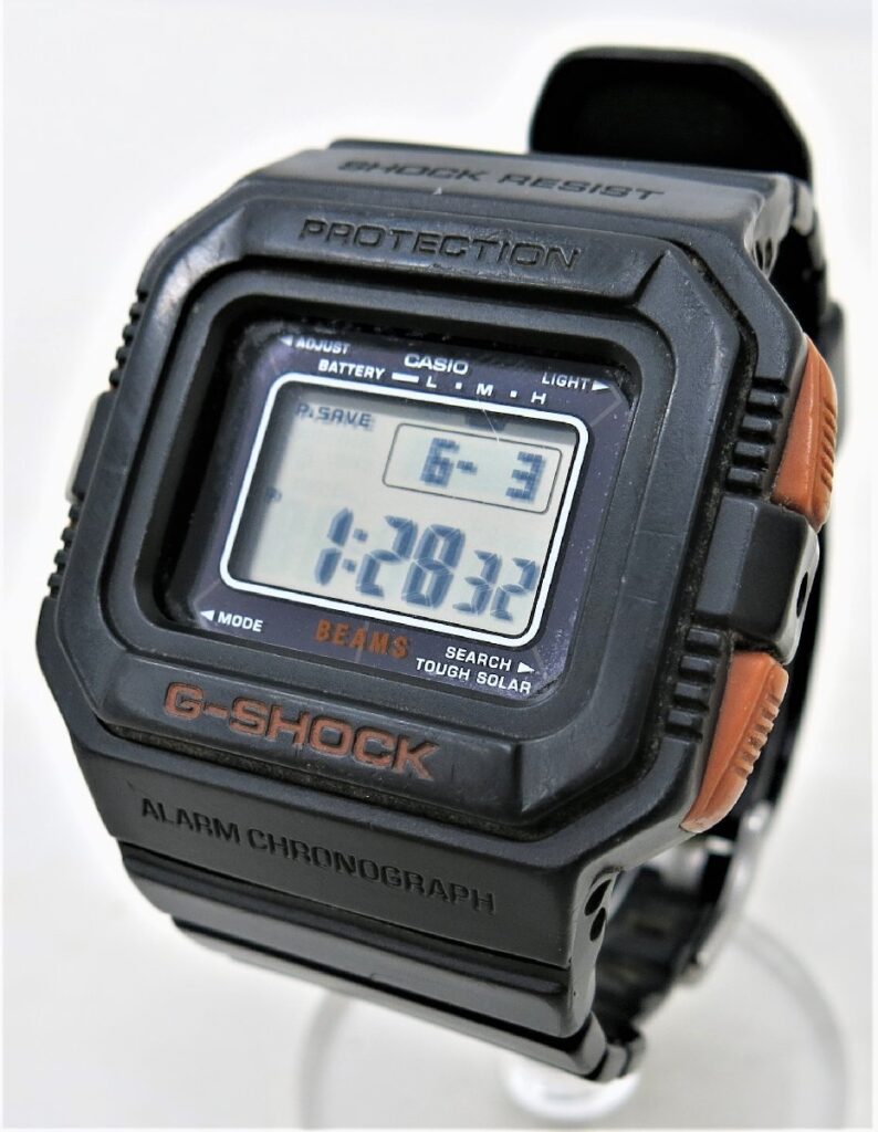 CASIO カシオ G-5500BE 腕時計 G-SHOCK Ｇショック BEAMS ビームス タフソーラー デジタル ブラック  オレンジのお買取をさせていただきました。 出張買取なら錬金堂