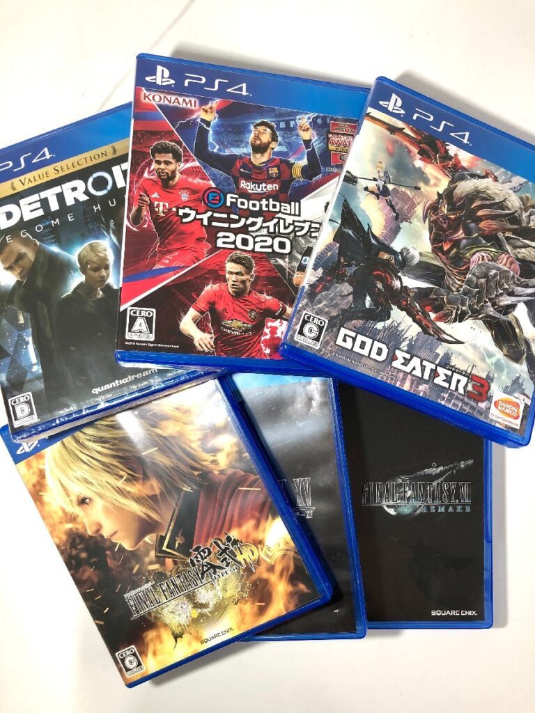 PS4 ソフト カセット まとめ 6本 ゲーム DETROIT GODEATER3 FINALFANTASY 零式 XV REMAKE  ウイニングイレブン 2020のお買取をさせていただきました。 | 出張買取なら錬金堂