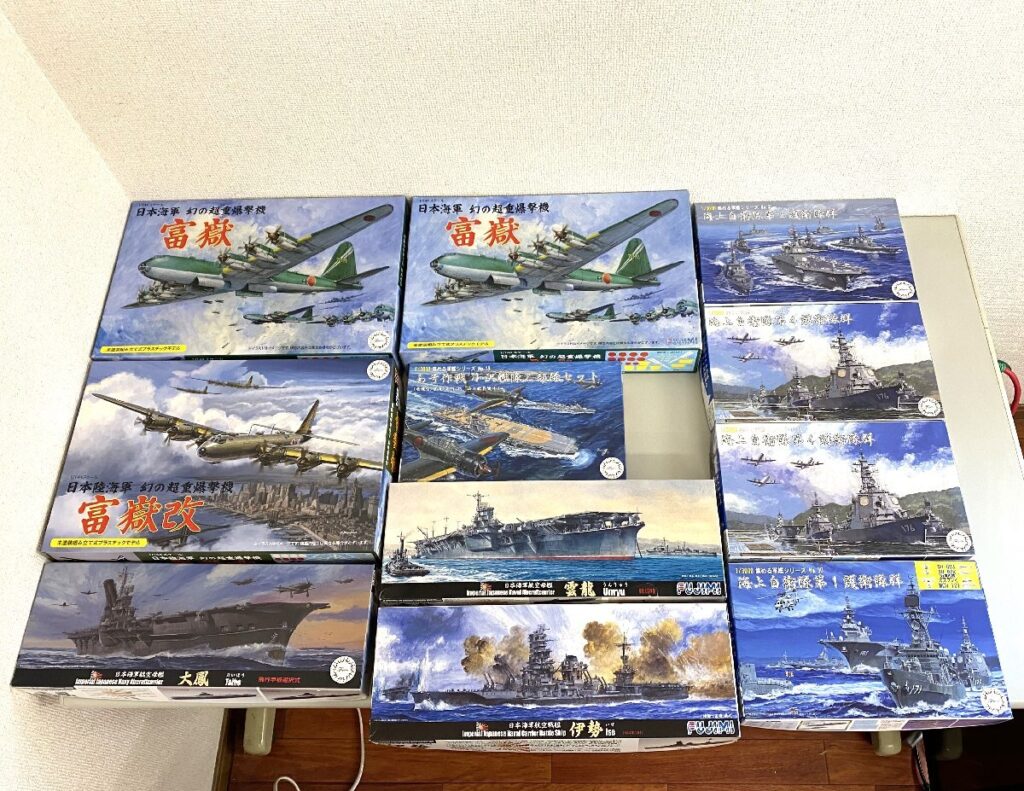 FUJIMI プラモデル 1/144 日本海軍 幻の超重爆撃機 富嶽 その他 戦艦 母艦 など 18個セット