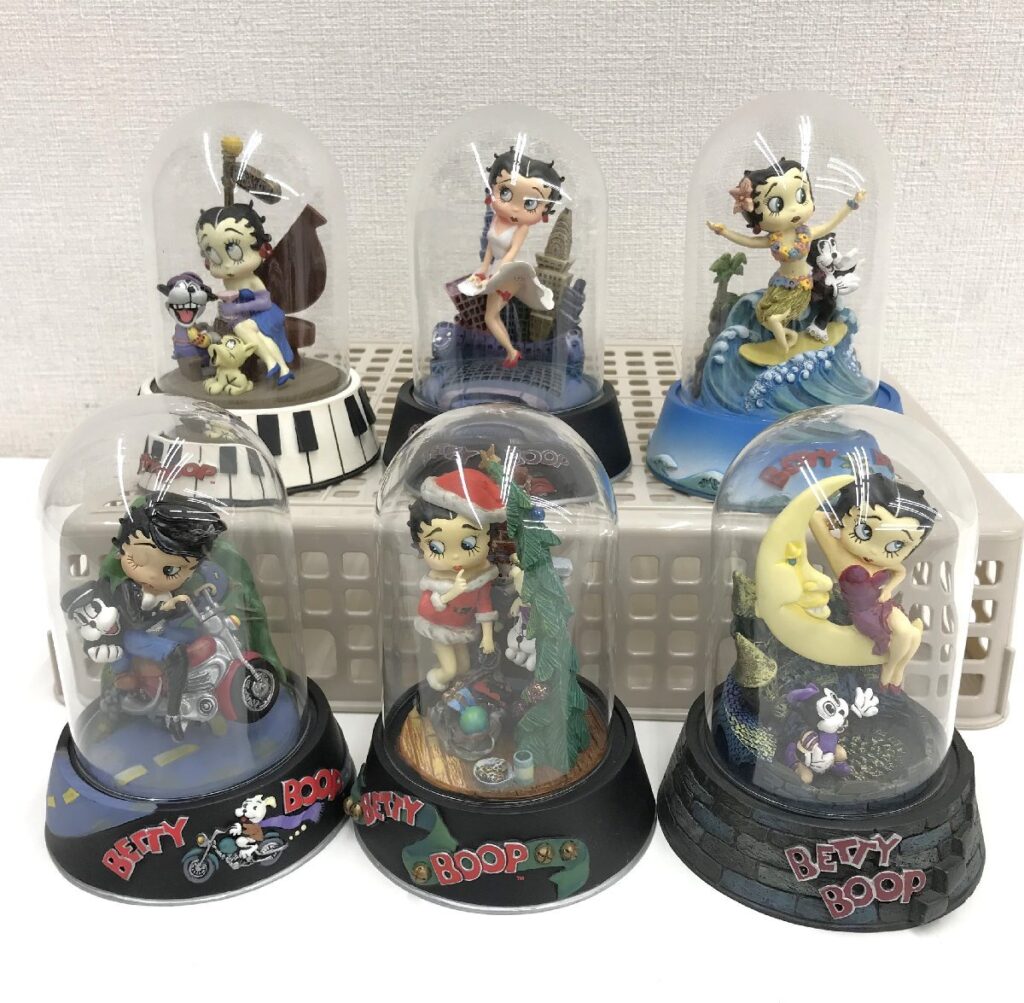 BETTY BOOP ベティブープ ベティちゃん ジオラマ模型 ガラスケース付き 6点 まとめ 置物 フィギュア