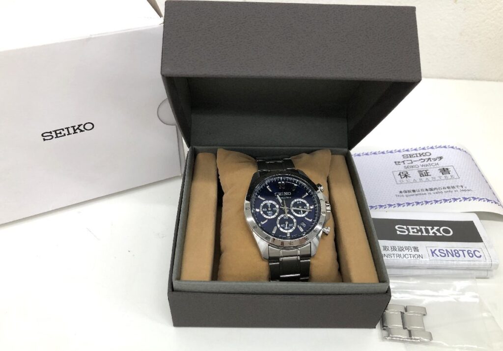 SEIKO セイコー 8T63-00D0 クロノグラフ ネイビー文字盤 メンズ腕時計 動作確認済み