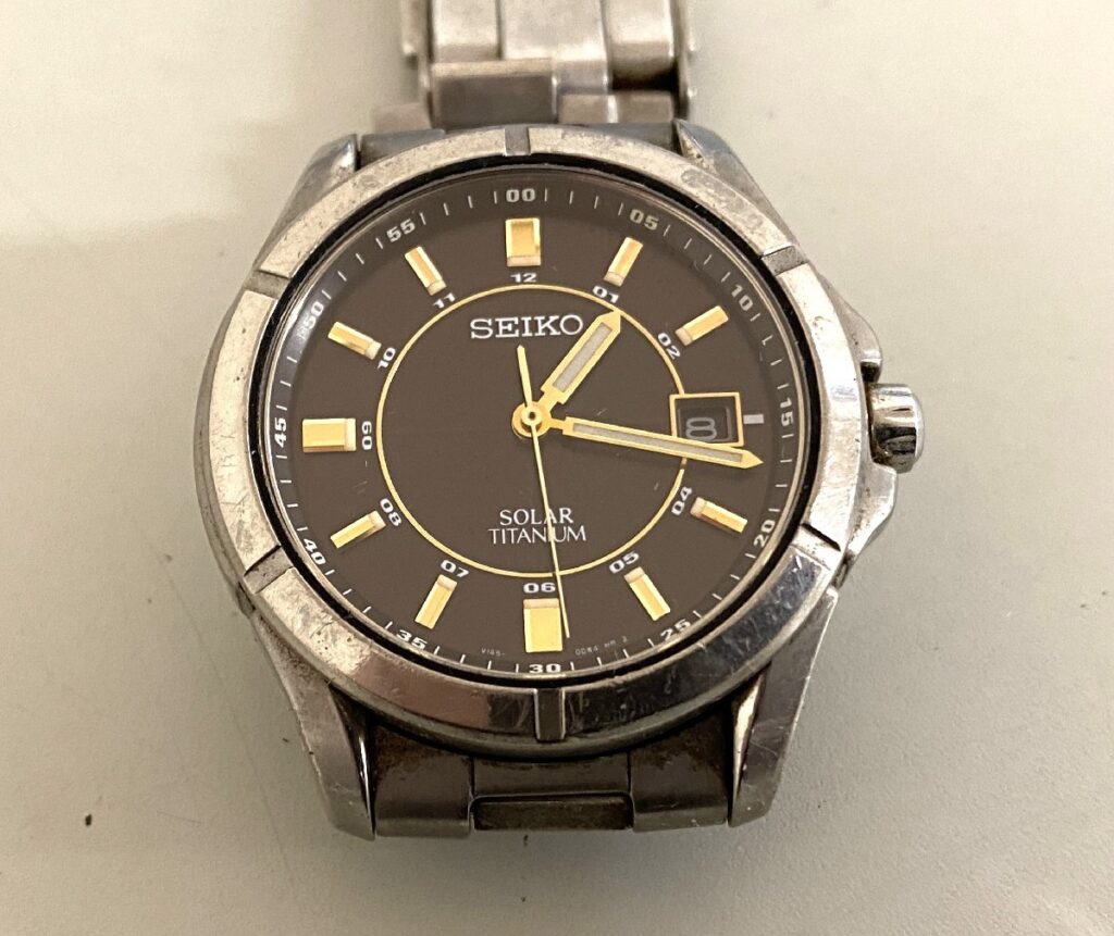 SEIKO セイコー SOLAR TITANIUM ソーラー時計 V145-0AX0 エスケーサービス 創業20周年記念 腕時計 動作確認済