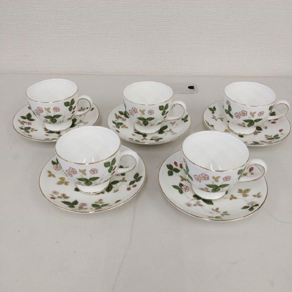WEDGWOOD ウェッジウッド ワイルドストロベリー カップ＆ソーサー ５客セット