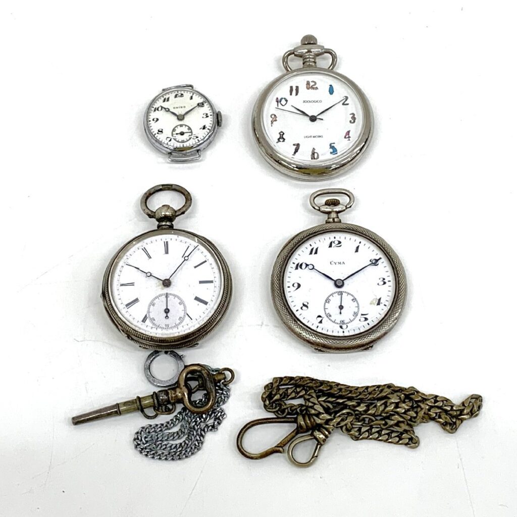 懐中時計 まとめ売り 4点 CHINO/CYMA シーマ TRUSTY/ZOOLOGICO LIGHT WORKS 動作未確認