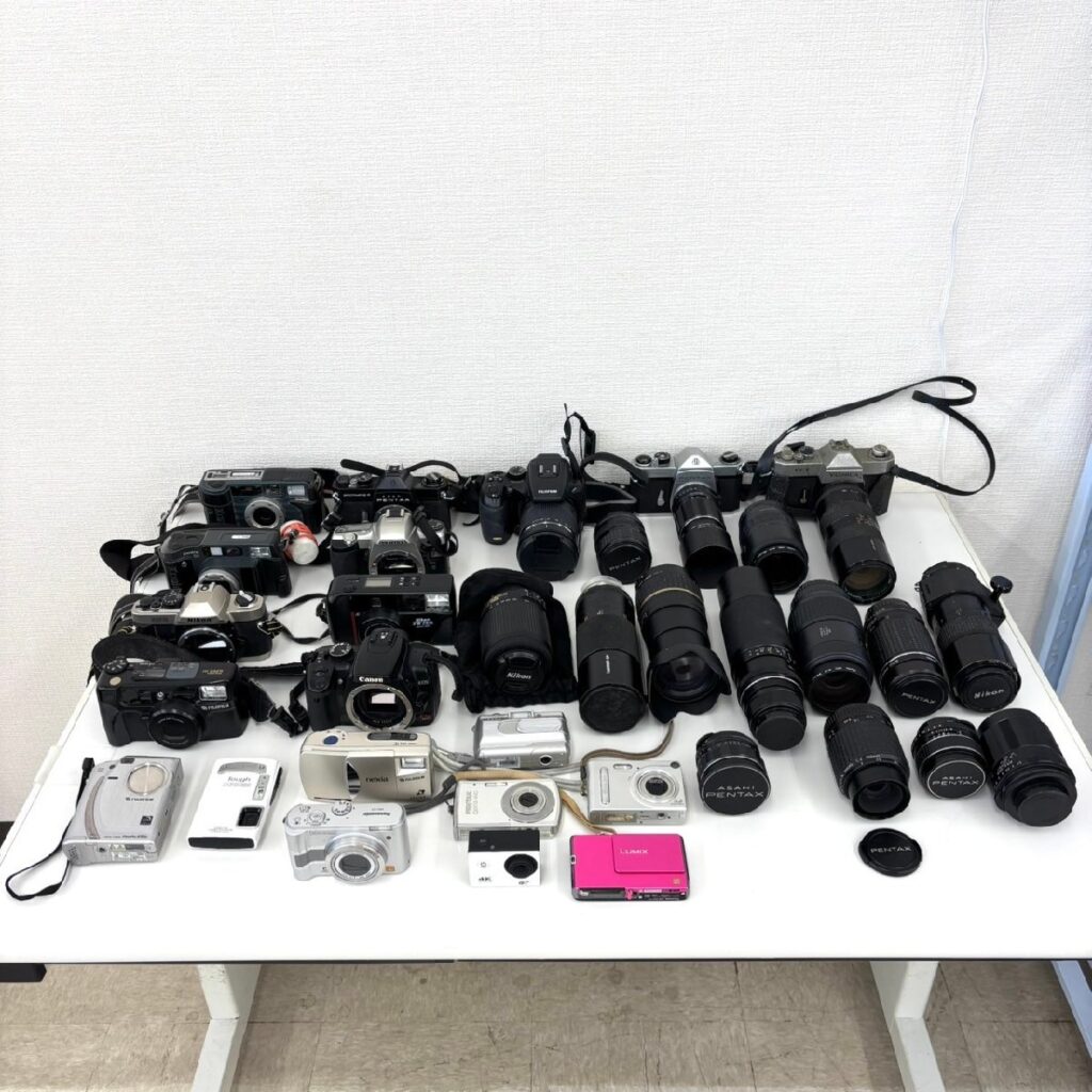 カメラ レンズ 単眼鏡 まとめ 33点 Canon FUJIFILM Nikon PENTAX Konica YASHICA Panasonic TAKUMAR フィルムカメラ