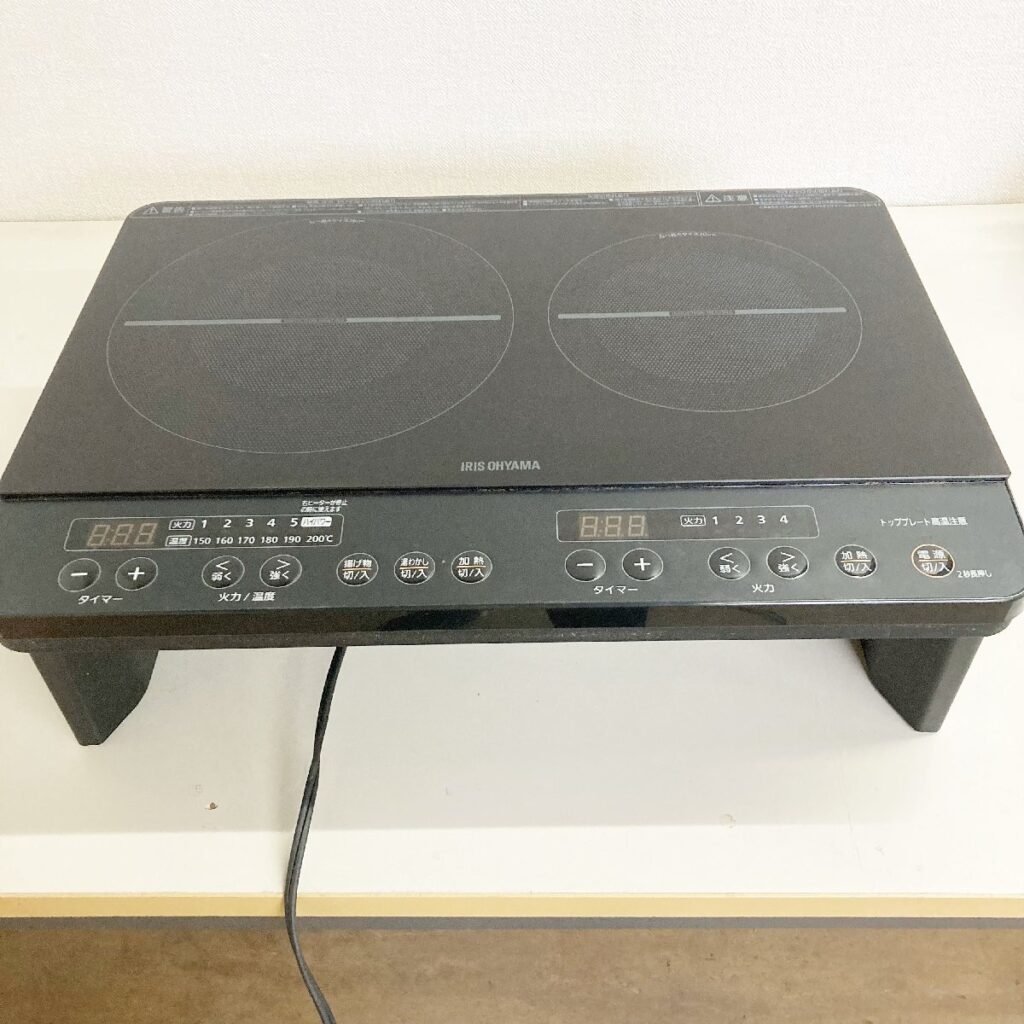 アイリスオーヤマ 2口IHコンロ 脚付 IHK-W13S-B 2020年製