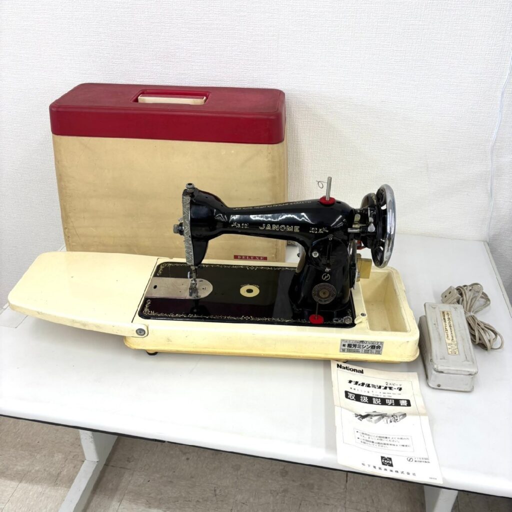 JANOME ジャノメ レトロミシン SEWING TYPE DELUXE 手回し ケース フットコントローラー付き ブラック