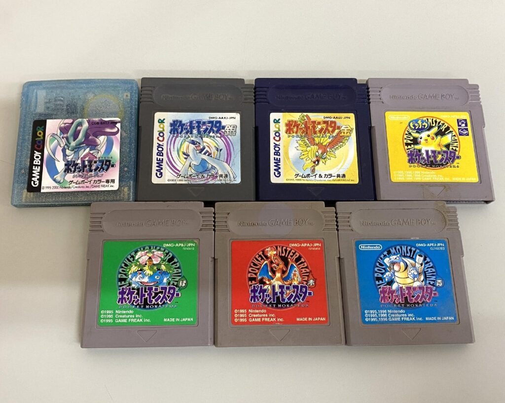 GAME BOY ゲームボーイ GB ポケットモンスター 赤 緑 青 ピカチュウ 金 銀 クリスタル ソフトのみ 7個セット 読込〇