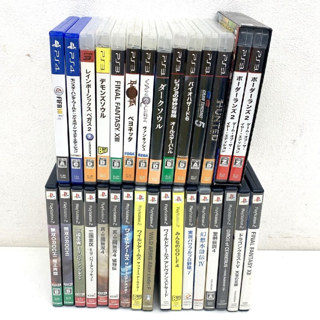 PlayStation プレイステーション ソフト まとめ 30点 プレステ PS2/PS3/PS4 モンスターハンター/FIFA18/三國無双 等