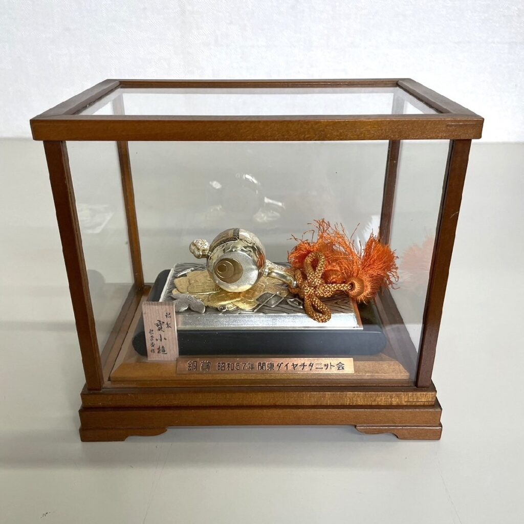 銀製 寶小槌 長幸斎作 SILVER 小槌 金属工芸 置物 ガラスケース付き