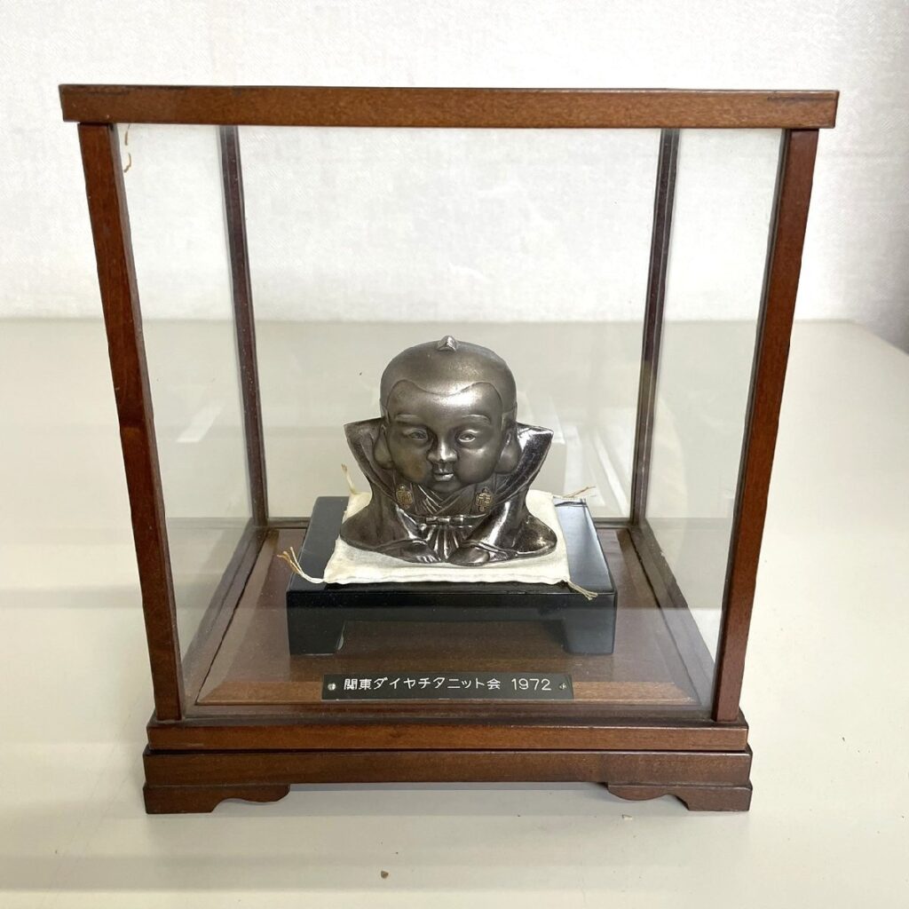 純銀製 福助 金工師 長幸斎作 約81g ガラスケース付き 置物