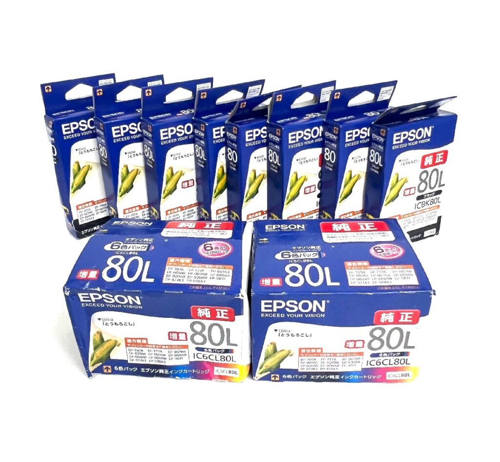 EPSON エプソン 純正インクカートリッジ 6色パック ブラック とうもろこし IC6CL80L ICBK80L