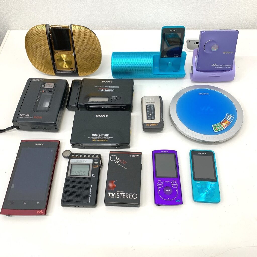 SONY WALKMAN カセットコーダー ラジオ CDプレーヤー まとめ D-EJ720/SRF-12/WM-701C/MZ-E707/NW-S315 ソニー 音楽機器