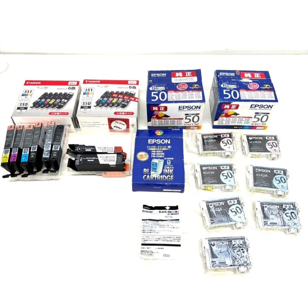 EPSON Canon プリンターインク まとめ エプソン キャノン インクジェットプリンター IC6CL50 BCI-351XL IC1BK05 他
