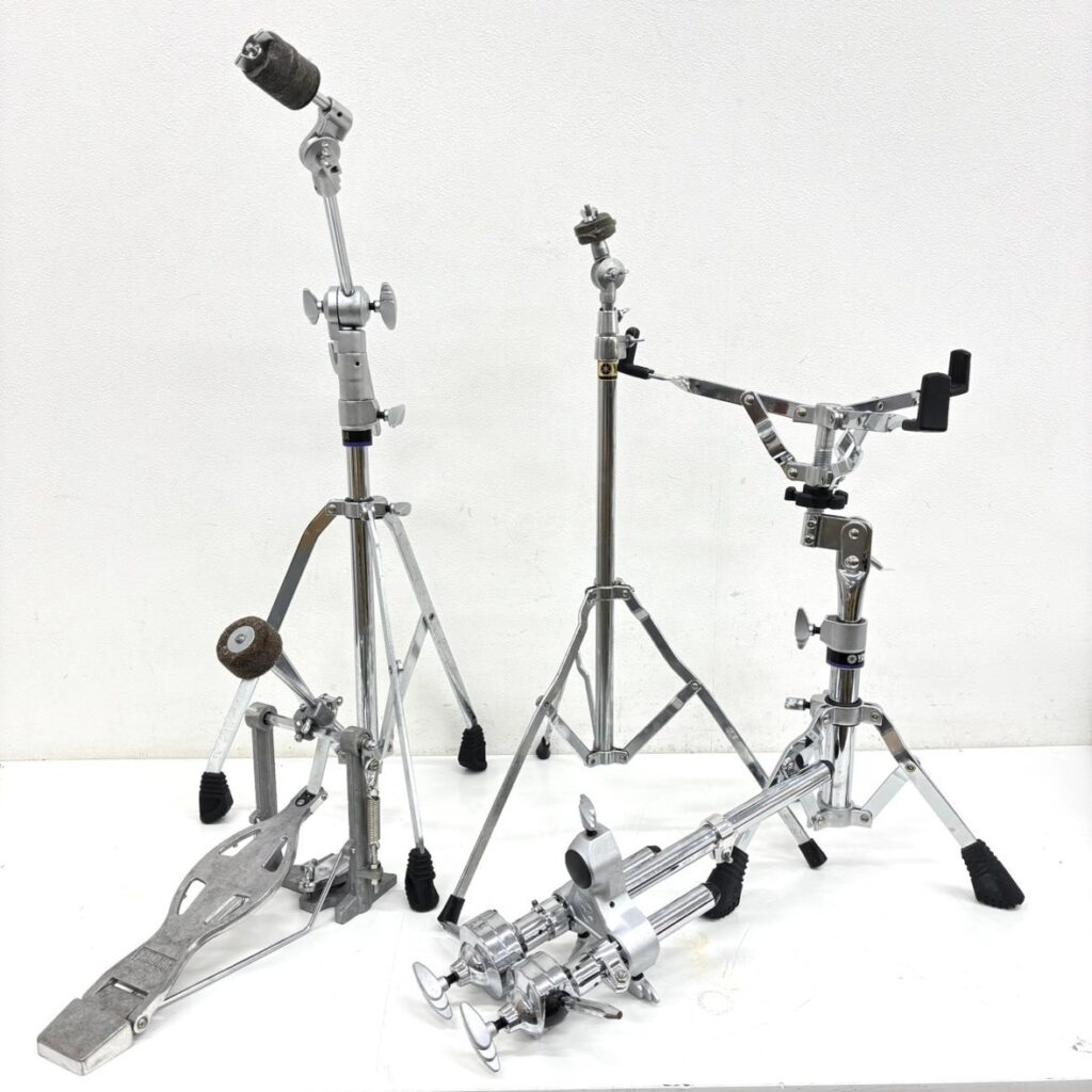 YAMAHA　ヤマハ　スネアスタンド SS740A シンバルスタンド CS655A ダブルタムホルダー ドラムペダル 4点セット 型番不明
