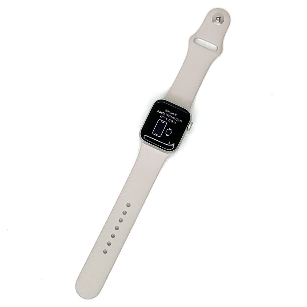 Apple Watch SE 第2世代 GPS 40mm シルバー A2722 MNL93J/A 41mmケース用 スターライト スポーツバンド MKU93FE/A