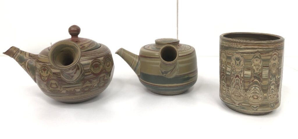 常滑焼 3点 まとめ 練り込み 茶こし ティーポット