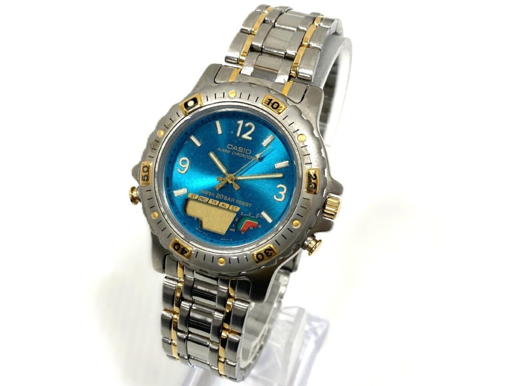 CASIO AD-734 702760 カシオ アラームクロノ ブルー文字盤 クォーツ 腕時計