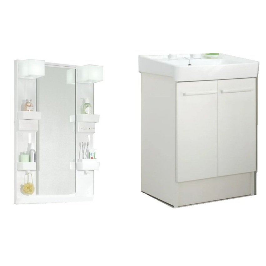 LIXIL 洗面化粧台 FTV1N-605SY-W/VP1W ミラーキャビネット MFTX1-601XPJU リクシル