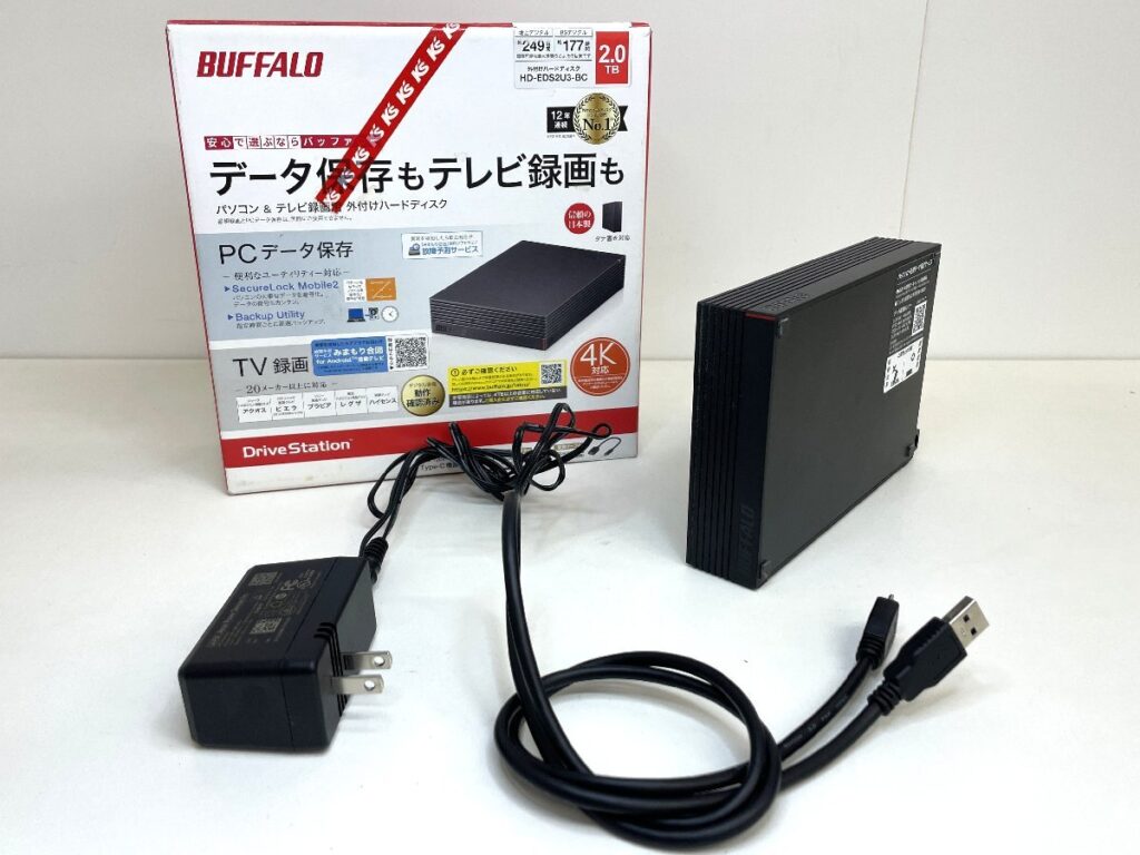 BUFFALO 外付けハードディスク HD-EDS2U3-BC 2.0TB バッファロー TV録画 PCデータ保存 HDD
