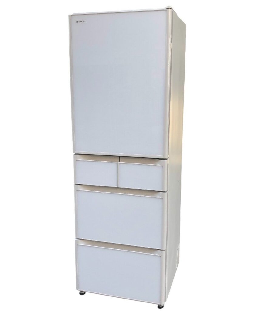 HITACHI ノンフロンドア冷凍冷蔵庫 R-S40K(XW)型 401L 日立 5ドア 右開き 2020年製 クリスタルホワイト