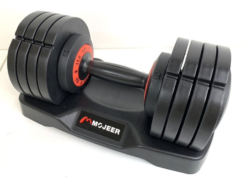 MOJEER 可変式 ダンベル 11.5kg アジャスターダンベル スタンド付き