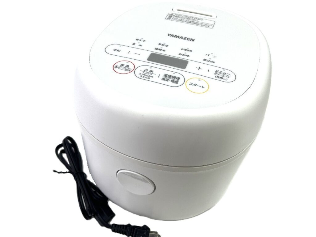 YAMAEN YJR-DM051(W) 2024年製 山善 マイコン炊飯ジャー 3合 0.54L 炊飯器