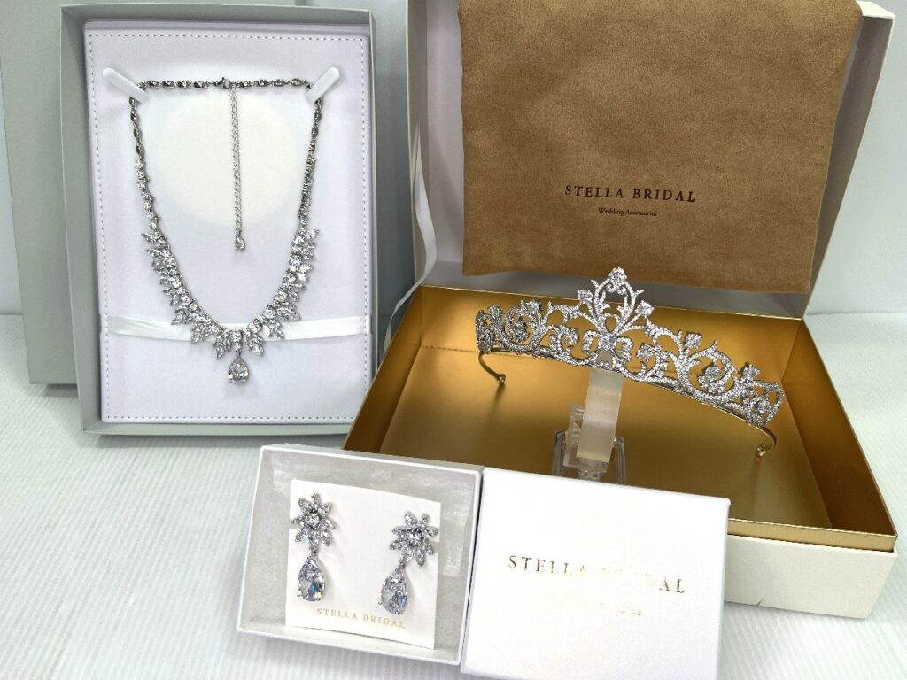 STELLA BRIDAL ステラブライダル キュービックジルコニア ティアラ/ネックレス/イヤリング ウェディング アクセサリー
